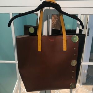 Authentic Marni leather color blocked tote